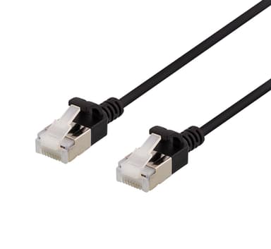 U/FTP Cat6a patch cable slim 3.8mm in diameter 0.3m black