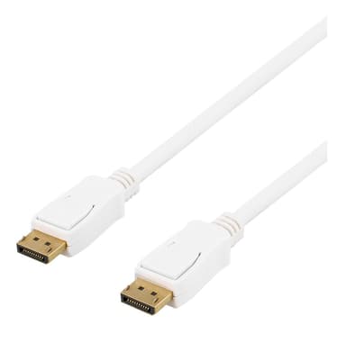 DELTACO DisplayPort -kaapeli, 0,5 m, 4K UHD, DP 1.2, valkoinen
