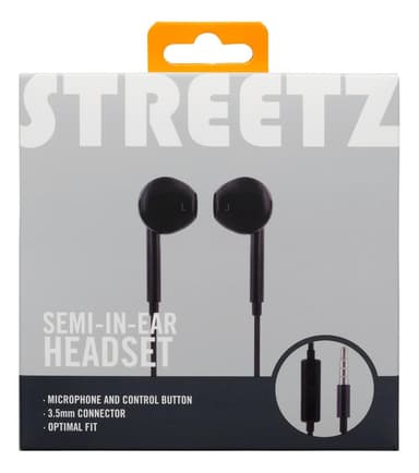 E100 Semi-in-ear headset, answer button, 3.5mm, mic, black