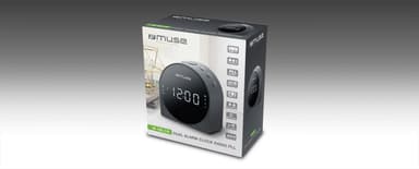 Muse Dual Alarm Clock -radio PLL M-185CR AUX,