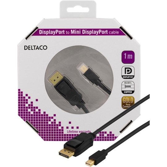 DisplayPort to Mini DisplayPort cable, 1m, black