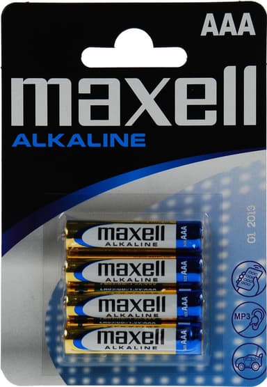 Maxell-paristot, AAA (LR03), alkaliparistot, 1,5 V, 4 kpl