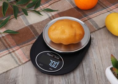Digitaalinen keittiövaaka 2kg / 0.1g Ruostumaton teräs Musta / hopea