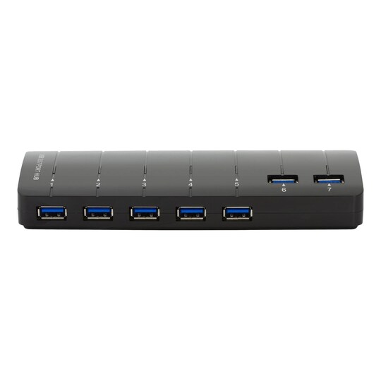 DELTACO USB 3.0 -keskus, 7xTyp A -liitäntä, verkkolaite, musta