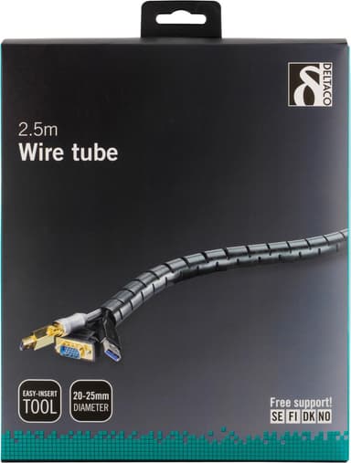 Nylon wire tube, 25mm diameter tool included, 2.5m, black