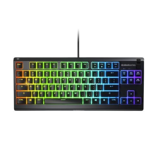 SteelSeries Gaming Keyboard Apex 3 Tenkeyless, RGB LED-valo, US Layout, musta, langallinen, kuiskaushiljaiset kytkimet