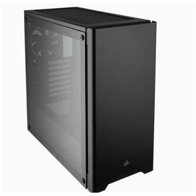 Corsairin tietokonekotelo 275R Sivulasi, musta, ATX, virtalähde mukana Ei
