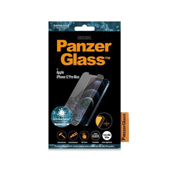PanzerGlass 2709, Kirkas näytönsuoja, Apple, iPhone 12 Pro Max, Antibakteerine