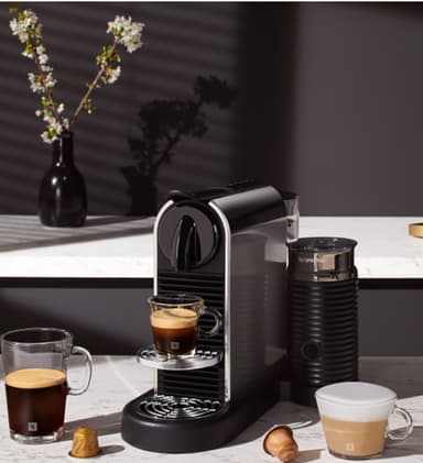 Delonghi Nespresso CitiZ & Milk kahvikone, DeLonghi EN330M (platinat.)