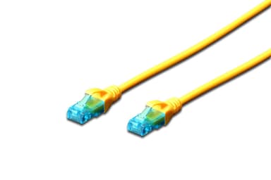 Digitus CAT 5e U-UTP Patch -johto, PVC AWG 26/7, Modulaarinen RJ45 (8/8) pistoke, 0,5 m, keltainen