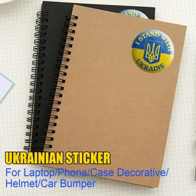 Ukraina tarrat "Seison Ukrainan kanssa" ja kansallisvaakuna 10 kpl Sininen/keltainen