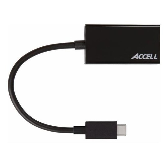 Accell USB-C - HDMI 2.0a -sovitin, 4096x2160, 60Hz, HDCP 1.3, 0.15m, sv