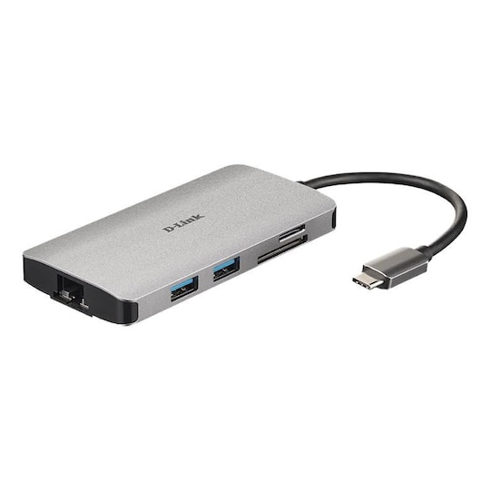 8-in-1 USB-C-keskitin, jossa HDMI / Ethernet / kortinlukija / virransyöttö
