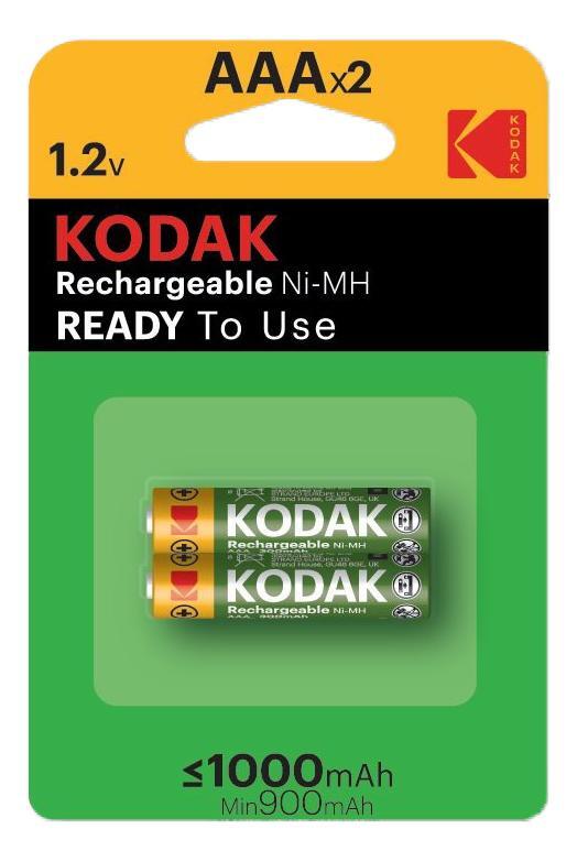 Kodak rechargeable Ni-MH AAA battery 1000mAh (2 pack)