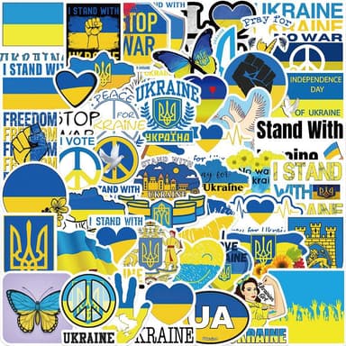 Ukraina tarroja eri aiheilla vedenpitävä 50 kpl