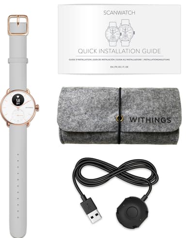 Withings ScanWatch hybridiälykello 38 mm (ruusukulta)