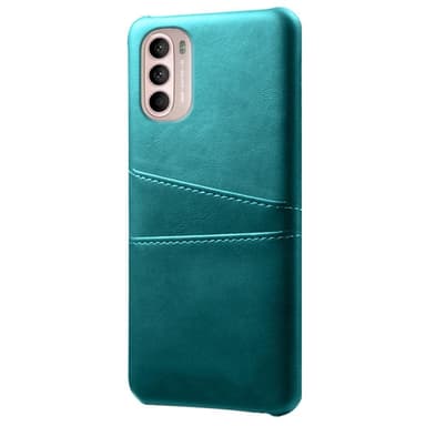 SKALO Moto G31 / G41 PU-nahkainen Korttikotelo - Turkoosi