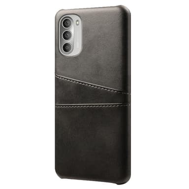 SKALO Moto G51 PU-nahkainen Korttikotelo - Musta