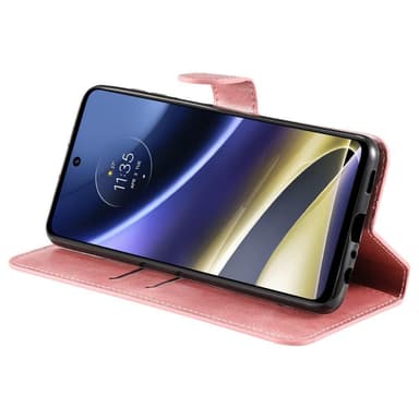 SKALO Moto G51 Classic Lompakkokotelo - Ruusukulta