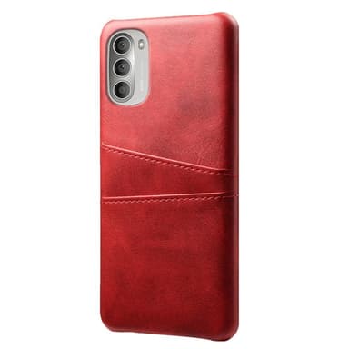 SKALO Moto G51 PU-nahkainen Korttikotelo - Punainen