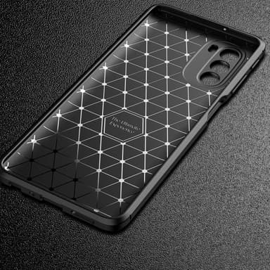 SKALO Moto G51 Carbon Fiber TPU-suojakuori - Sininen