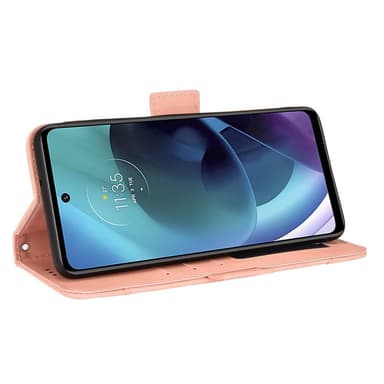 SKALO Moto G51 6-lokeroa Lompakkokotelo - Pinkki