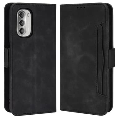 SKALO Moto G51 6-lokeroa Lompakkokotelo - Musta