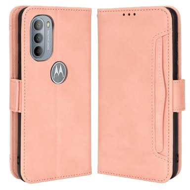 SKALO Moto G31 / G41 6-lokeroa Lompakkokotelo - Pinkki