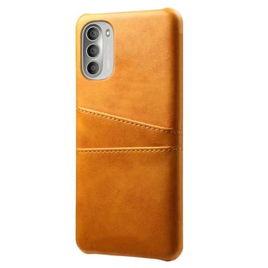 SKALO Moto G51 PU-nahkainen Korttikotelo - Vaaleanruskea