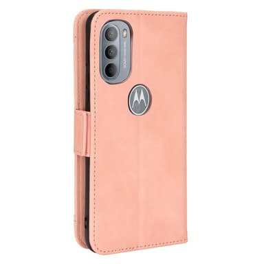 SKALO Moto G31 / G41 6-lokeroa Lompakkokotelo - Pinkki