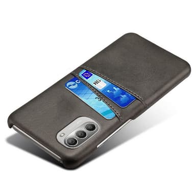 SKALO Moto G51 PU-nahkainen Korttikotelo - Musta