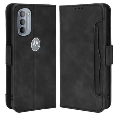 SKALO Moto G31 / G41 6-lokeroa Lompakkokotelo - Musta