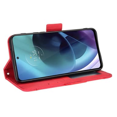 SKALO Moto G31 / G41 6-lokeroa Lompakkokotelo - Punainen