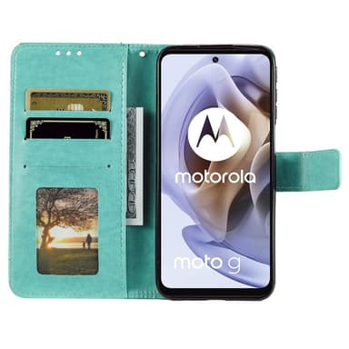 SKALO Moto G31 / G41 Mandala lompakkokotelo - Turkoosi