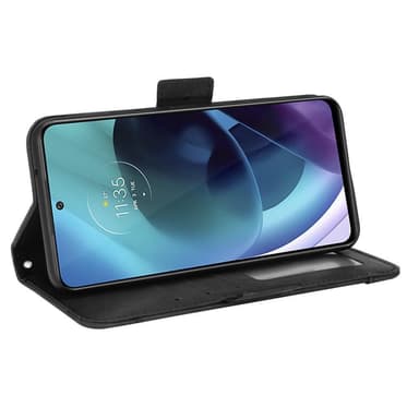 SKALO Moto G31 / G41 6-lokeroa Lompakkokotelo - Musta