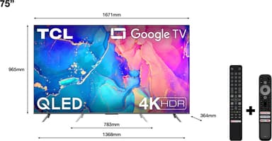 TCL 75'' QLED760 4K LED älytelevisio (2022)