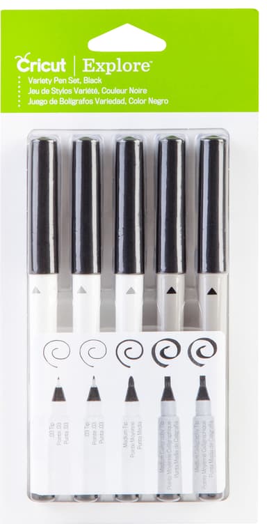Cricut sekalainen kynäpakkaus 5 kpl (musta)