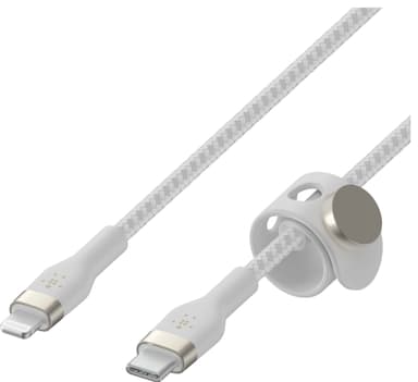 Belkin USB-C - Lightning punottu silikonikaapeli 3 m (valkoinen)