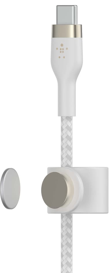 Belkin USB-C - Lightning punottu silikonikaapeli 3 m (valkoinen)