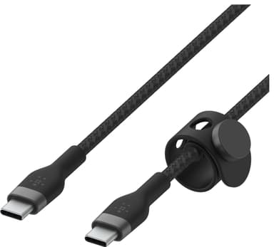 Belkin USB-C - USB-C punottu silikonikaapeli 3 m (musta)