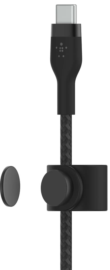 Belkin USB-C - USB-C punottu silikonikaapeli 3 m (musta)