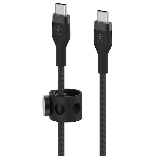Belkin USB-C - USB-C punottu silikonikaapeli 3 m (musta)