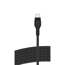 Belkin USB-C - USB-C punottu silikonikaapeli 3 m (musta)