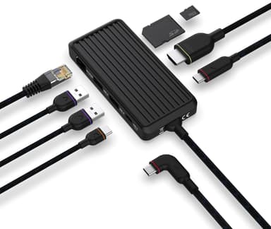 Unisynk 8-Port USB-C hubi (musta)