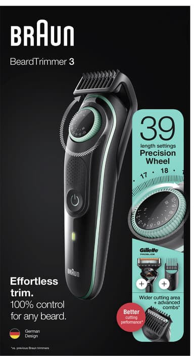 Braun beard trimmer with razor