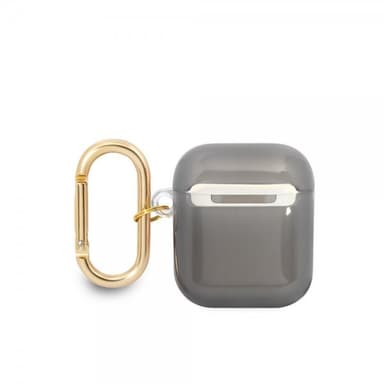 Guess AirPods 1/2 Kuori Printed Stripe & Gold Hook Musta