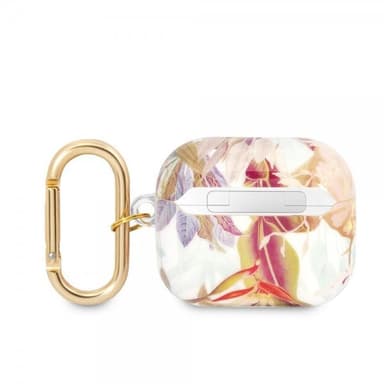Guess AirPods 3 Kuori Flower Print & Gold Hook Violetti