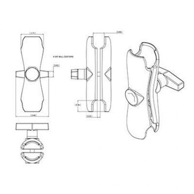 RAM Mounts Double Socket Arm C Size