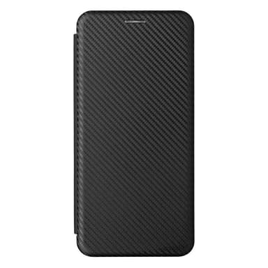 SKALO Moto E30 / E40 Carbon Fiber Lompakkokotelo - Musta