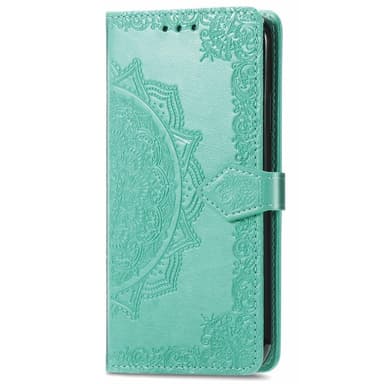 SKALO Moto G51 Mandala lompakkokotelo - Turkoosi